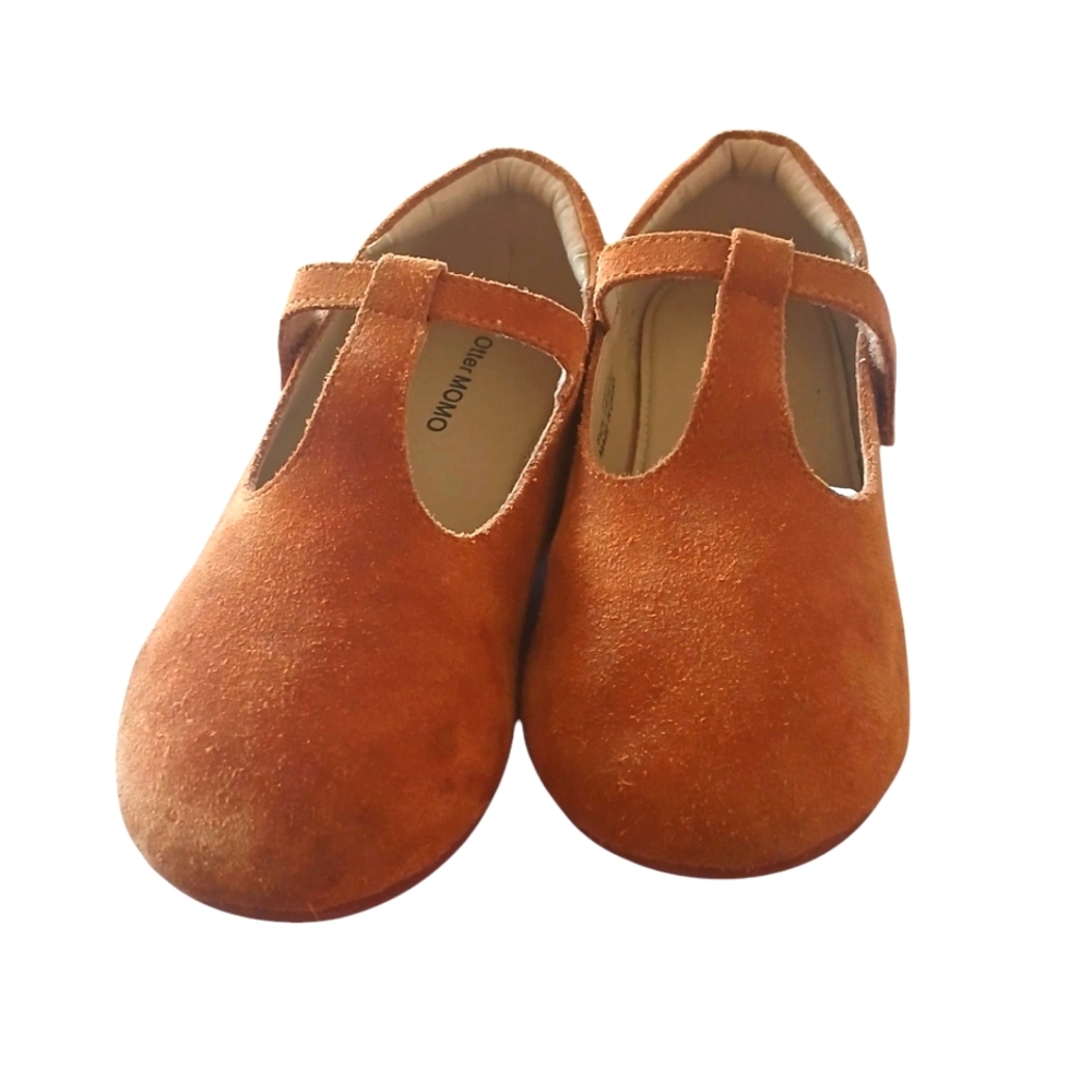 Otter Momo Girl's Cognac Suede Mary Jane T Straps Size 11